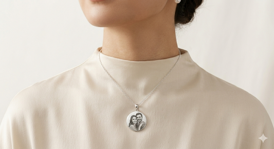 Collier Personnalisé Couple avec Photo Gravée au Laser