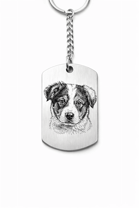 Porte - clé personnalisé Animal avec photo et texte gravé – Bijou personnalisé souvenir - BIJOUX SIGNATURE