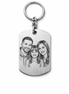 Porte - clé personnalisé Famille avec photo et texte gravé – Bijou personnalisé souvenir - BIJOUX SIGNATURE